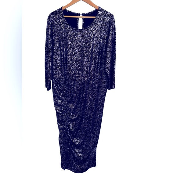 Lane Bryant black silver glitter dress 22/24 - Picture 1 of 6